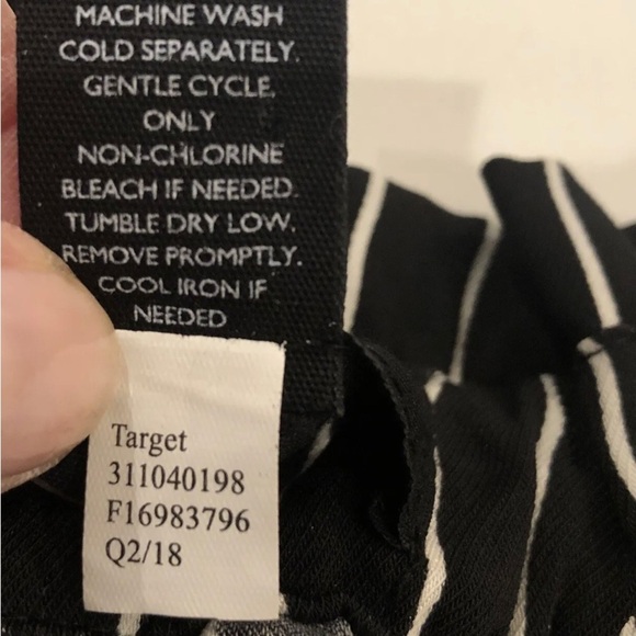 Who What Wear Black White Striped Paper Bag Waist Wide Leg Cropped Pants Large - Picture 6 of 10